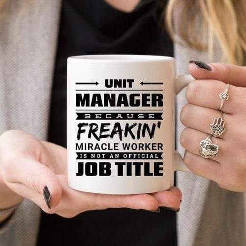 Magenta Shadow Gifts 11oz Coffee Mug - Unit Manager Because Freakin'