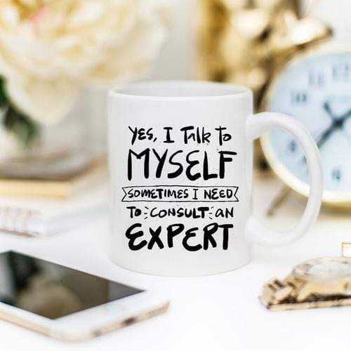 Magenta Shadow Gifts 11oz Coffee Mug - Yes, I Talk to Myself.