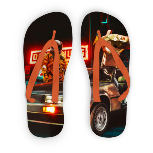 Scorpius Sandals L / Orange Strap 237am Adult Flip Flops