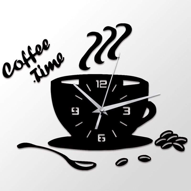 samauk Clocks 3D DIY Coffee Time Acrylic Wall Clock