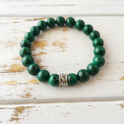 Purple Lily Jewelry & Watches 6mm Malachite Bracelet