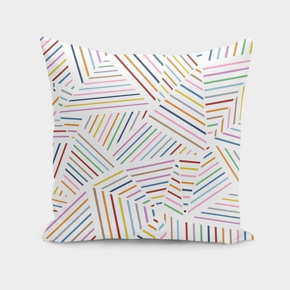 Scorpius Textiles & Pillows Ab Linear Rainbow Zoom Cushion/Pillow