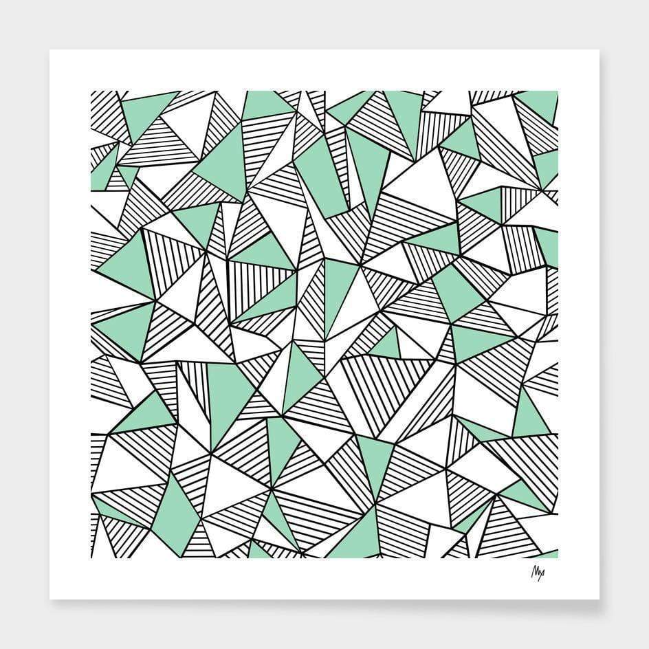 Scorpius Textiles & Pillows Ab Lines With Mint Blocks Cushion/Pillow