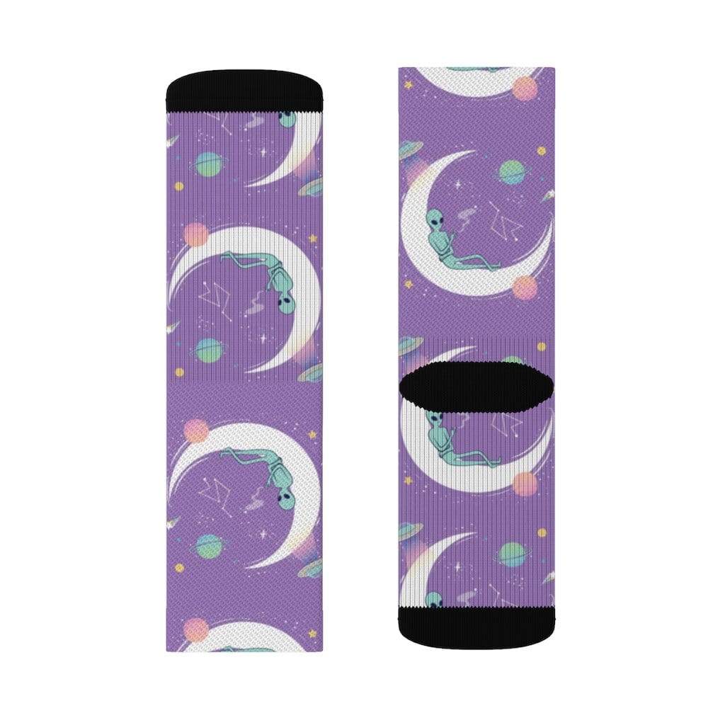Yellow Pandora Socks Alien Chilling Socks