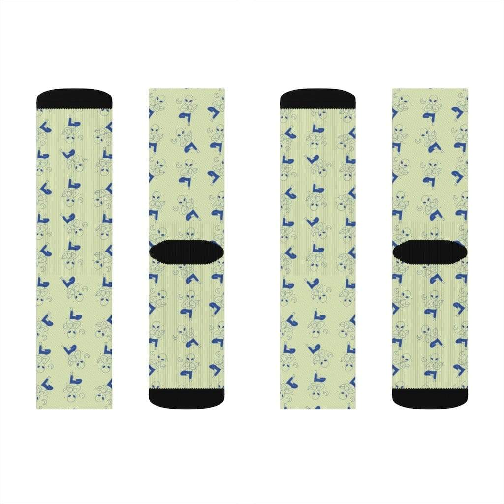 Yellow Pandora Socks Alien Yoga Socks