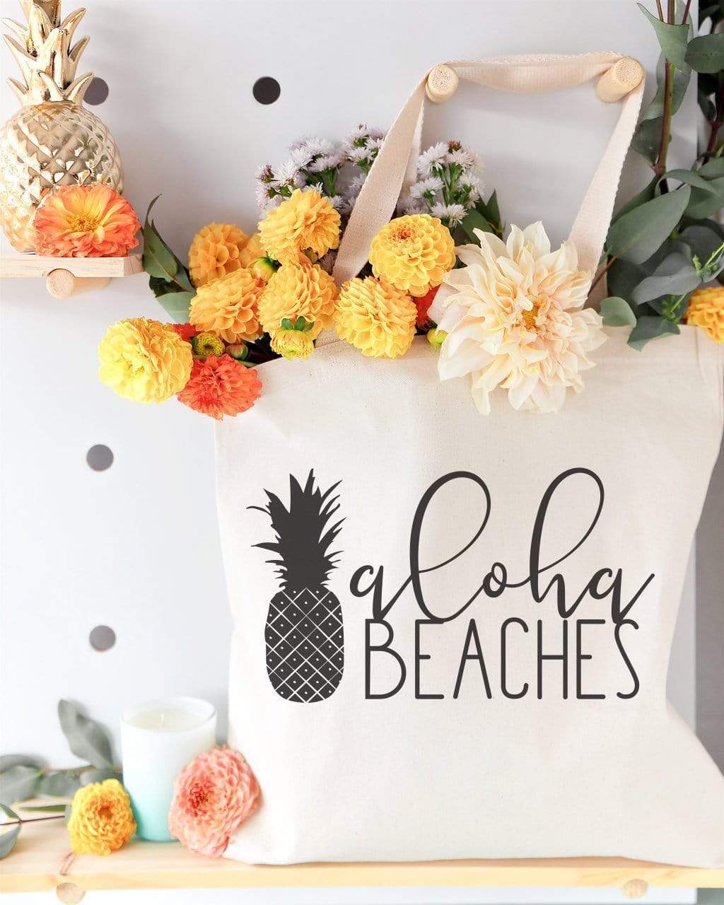 Turquoise Andromeda Totes & Beach Bags Aloha Beaches Tote Bag