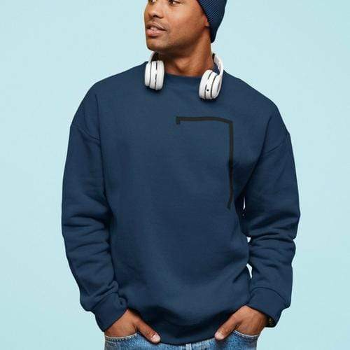 Yellow Pandora Sweaters & Hoodies 2XL / Navy Angled Logo Crewneck Sweatshirt