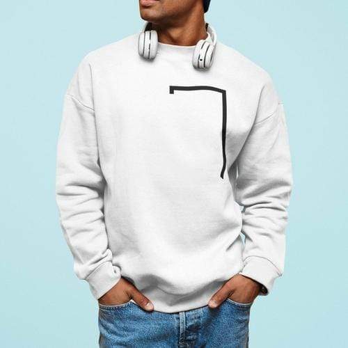 Yellow Pandora Sweaters & Hoodies 2XL / White Angled Logo Crewneck Sweatshirt