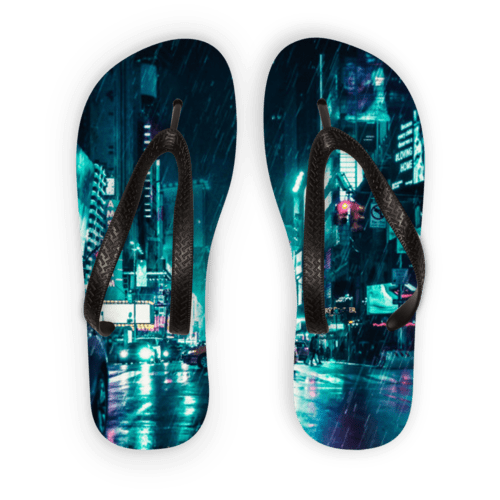 Scorpius Sandals L / Black Strap Another Rainy Night Adult Flip Flops