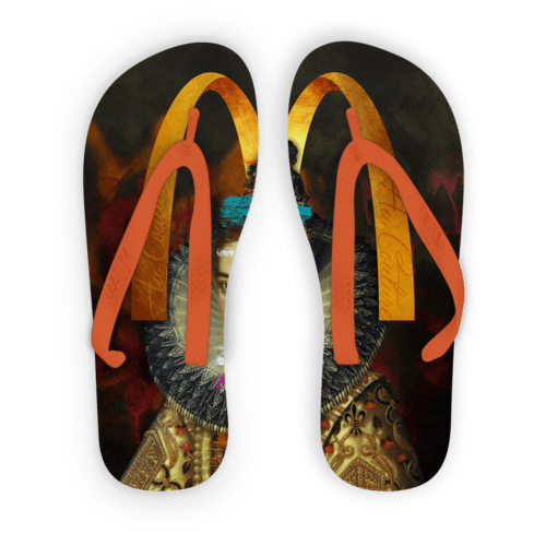Scorpius Sandals L / Orange Strap Au Couture Adult Flip Flops