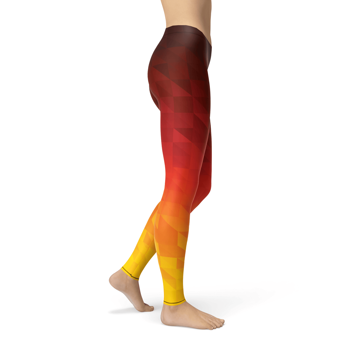 Orange Poppy Leggings Avery Fiery Triangles Leggings