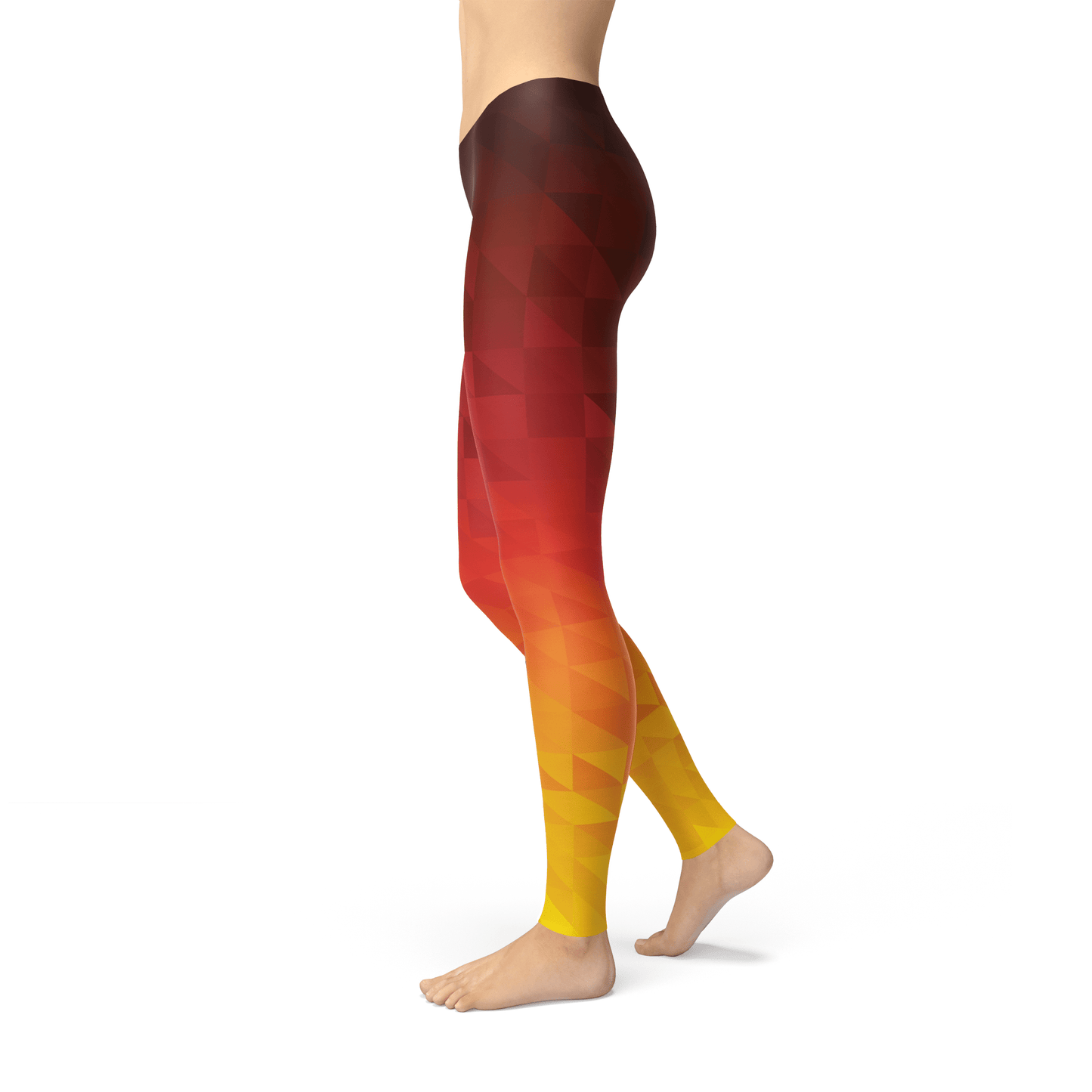 Orange Poppy Leggings Avery Fiery Triangles Leggings