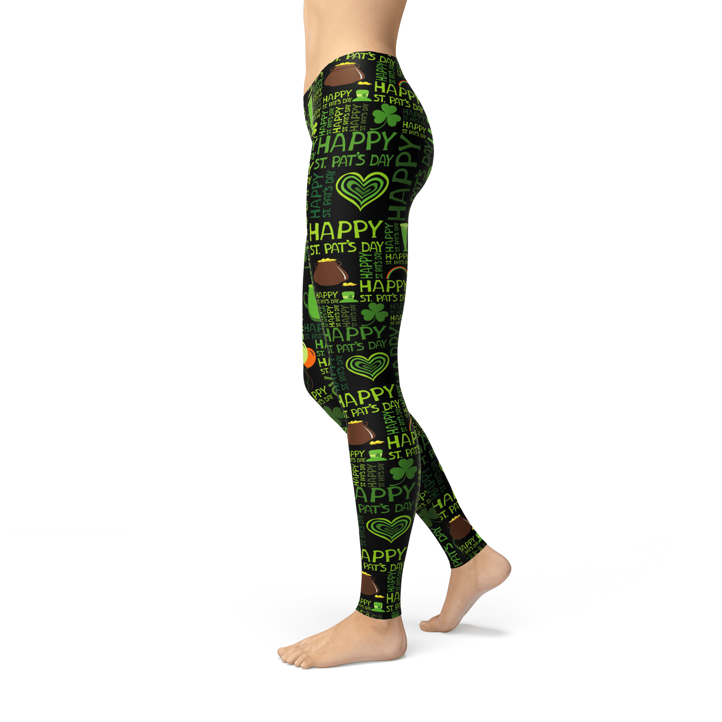 Orange Poppy Leggings Avery Happy St Patricks Day Leggings