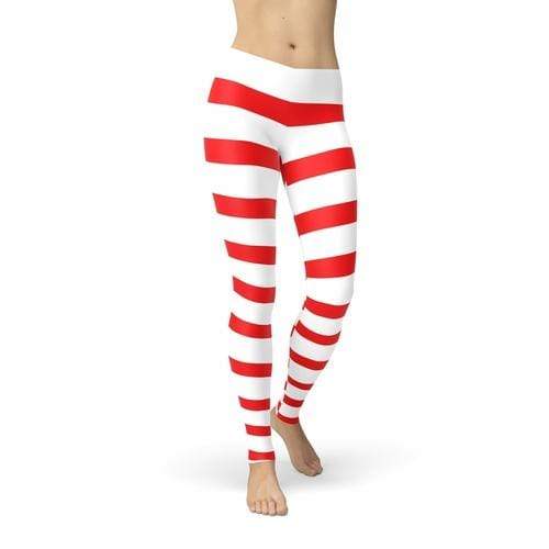 Orange Poppy Leggings 2XL / Multicolored / Capri Avery Red Candy Cane Leggings