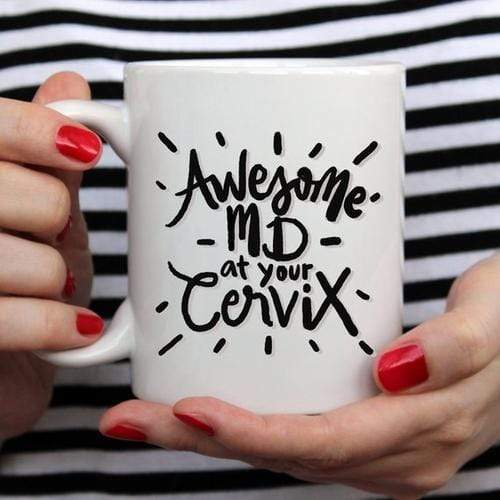 Magenta Shadow Gifts Awesome MD At Your Cervix, Funny Coffee Mug, Md,