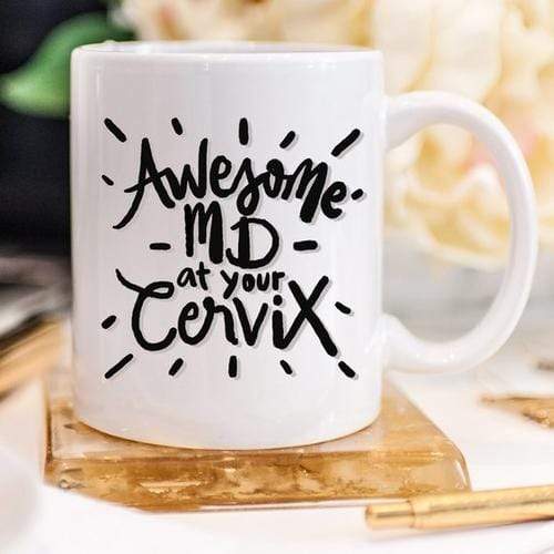 Magenta Shadow Gifts Awesome MD At Your Cervix, Funny Coffee Mug, Md,