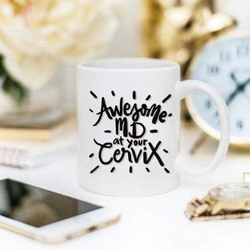 Magenta Shadow Gifts Awesome MD At Your Cervix, Funny Coffee Mug, Md,