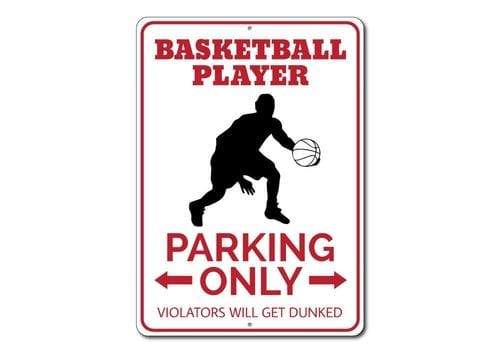 Orchid Eurybia Home Decor 12 x 18 inches Basketball Player Parking Sign