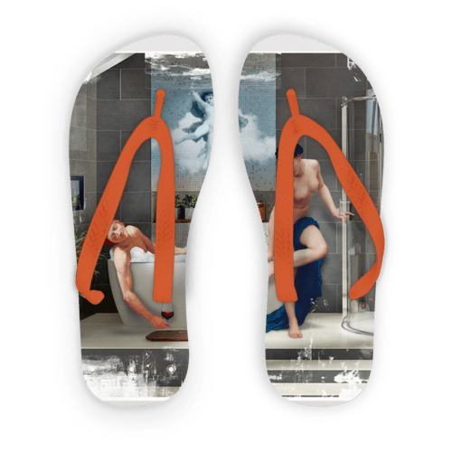 Scorpius Sandals L / Orange Strap Bathtime Adult Flip Flops