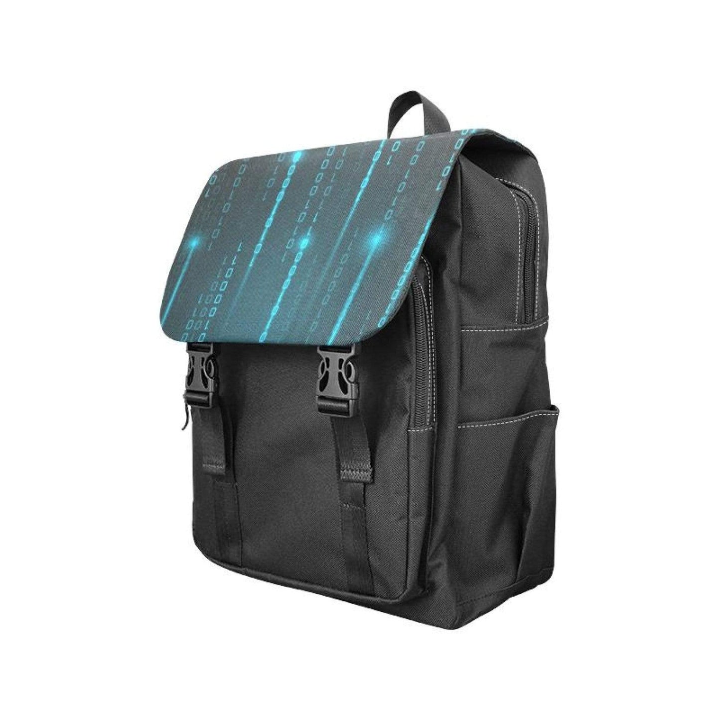 inQUE'INQ Backpacks Bags Rucksacks One Size Blue matrix style black backpack