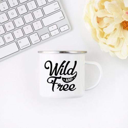 Magenta Shadow Gifts Camping Mug Enamel Mug Campfire Mug Wild and Free