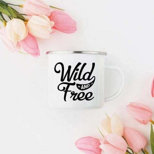 Magenta Shadow Gifts Camping Mug Enamel Mug Campfire Mug Wild and Free
