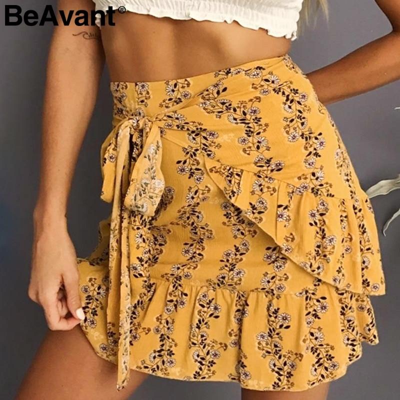 hansleii Casual Floral Women's Beach Skirt