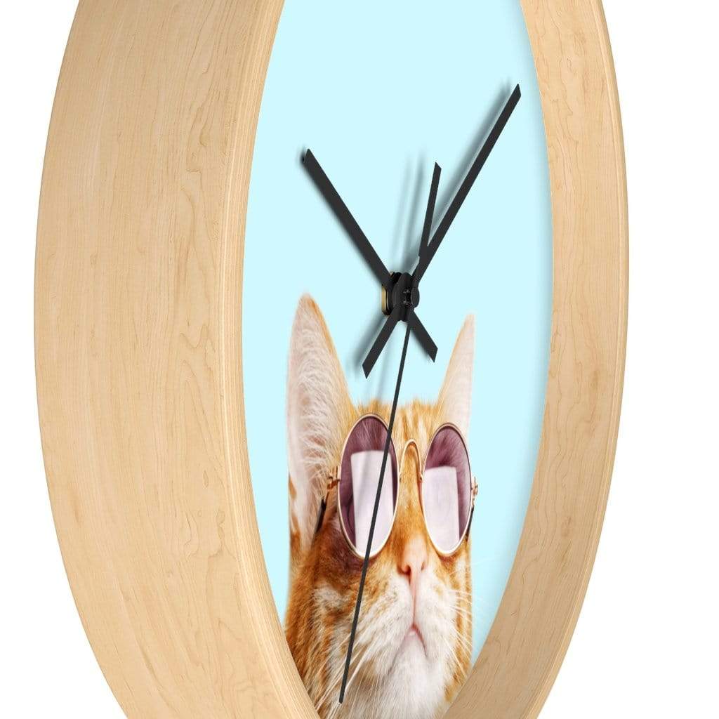 Yellow Pandora Clocks Cat is Alway's Right Wall clock