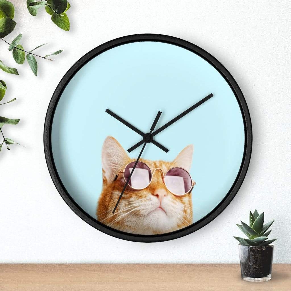 Yellow Pandora Clocks Cat is Alway's Right Wall clock