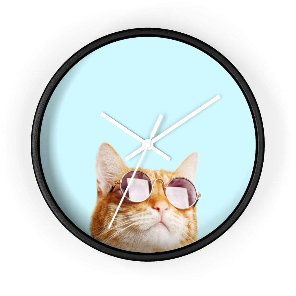 Yellow Pandora Clocks Cat is Alway's Right Wall clock