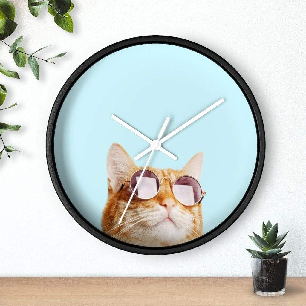 Yellow Pandora Clocks Cat is Alway's Right Wall clock