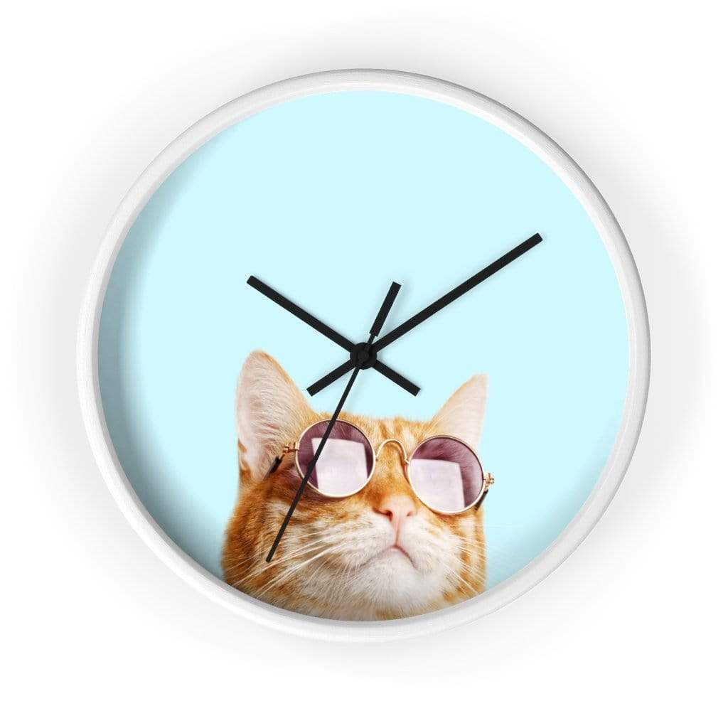 Yellow Pandora Clocks Cat is Alway's Right Wall clock