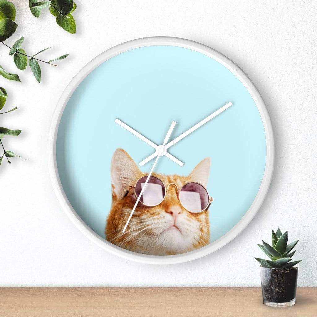 Yellow Pandora Clocks Cat is Alway's Right Wall clock