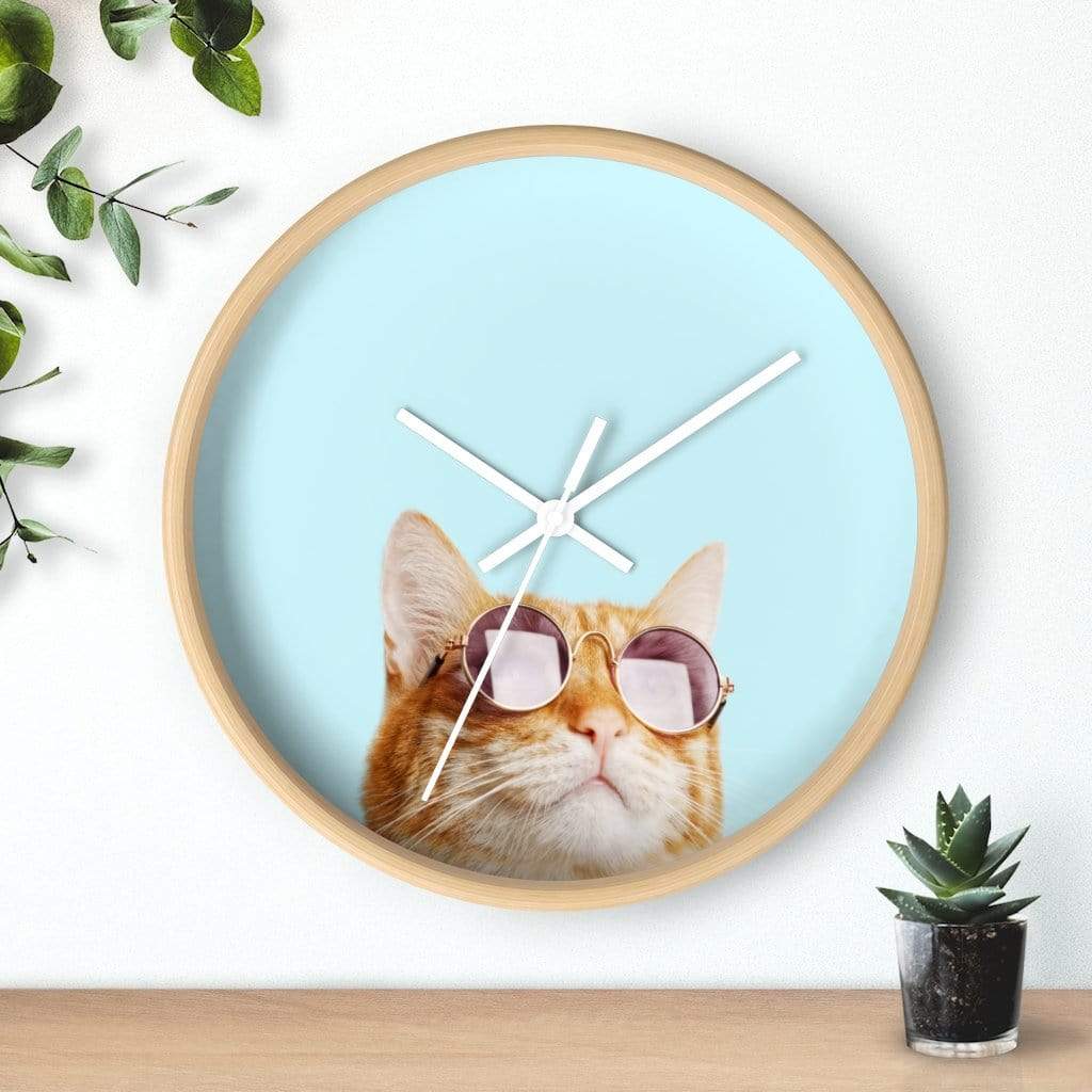 Yellow Pandora Clocks Cat is Alway's Right Wall clock