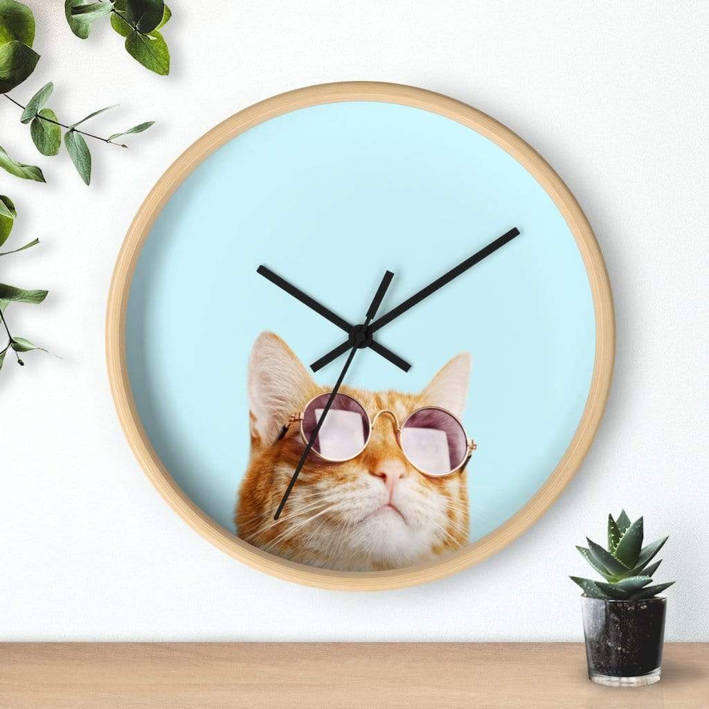 Yellow Pandora Clocks Cat is Alway's Right Wall clock