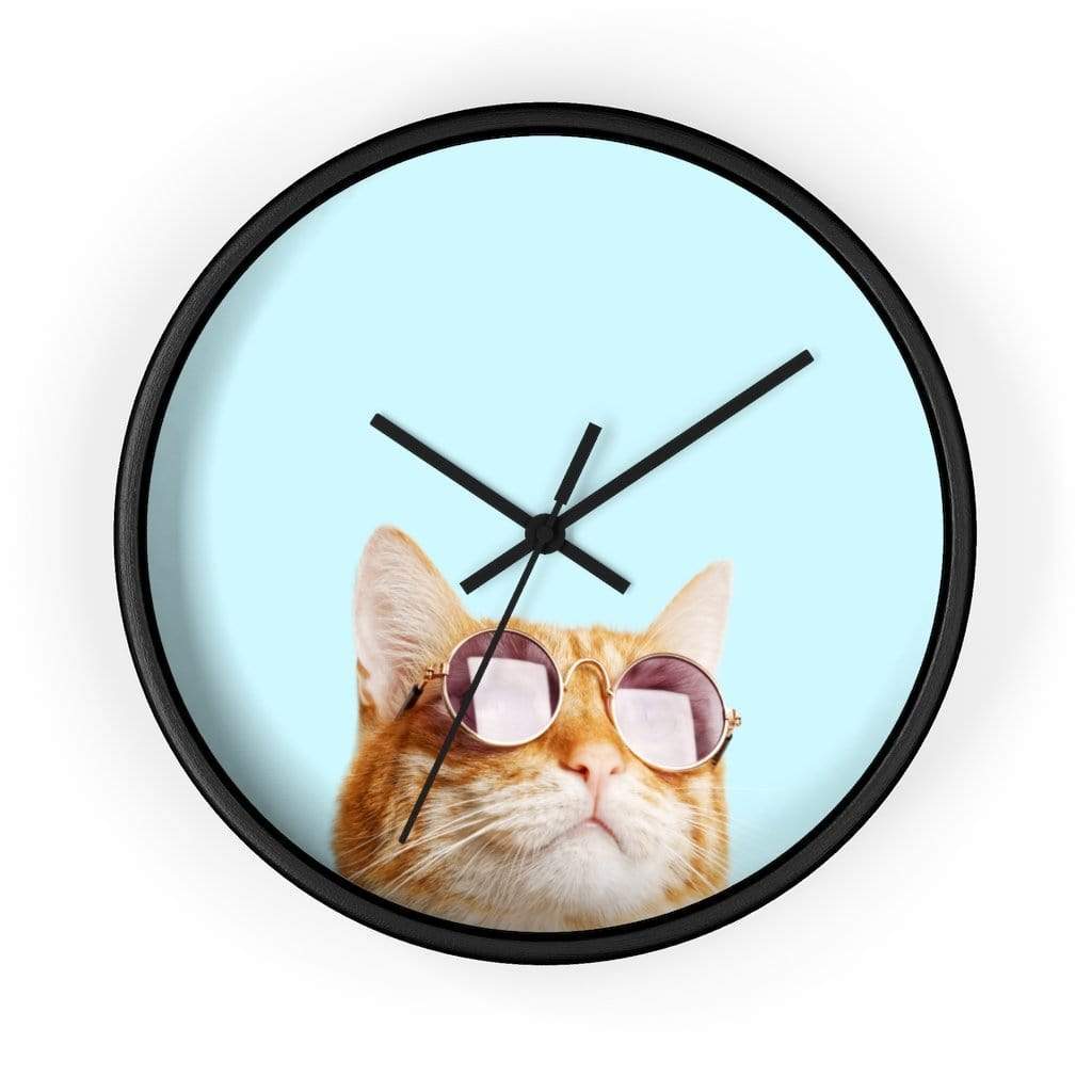 Yellow Pandora Clocks Cat is Alway's Right Wall clock
