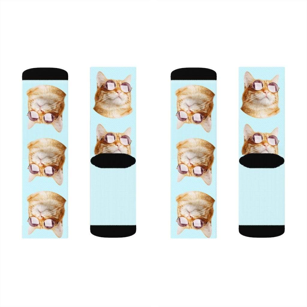 Yellow Pandora Socks Cat with Sunglasses Socks