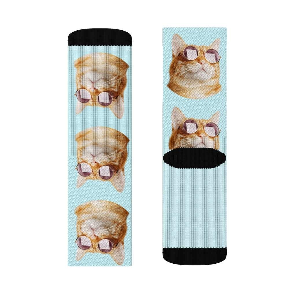 Yellow Pandora Socks Cat with Sunglasses Socks