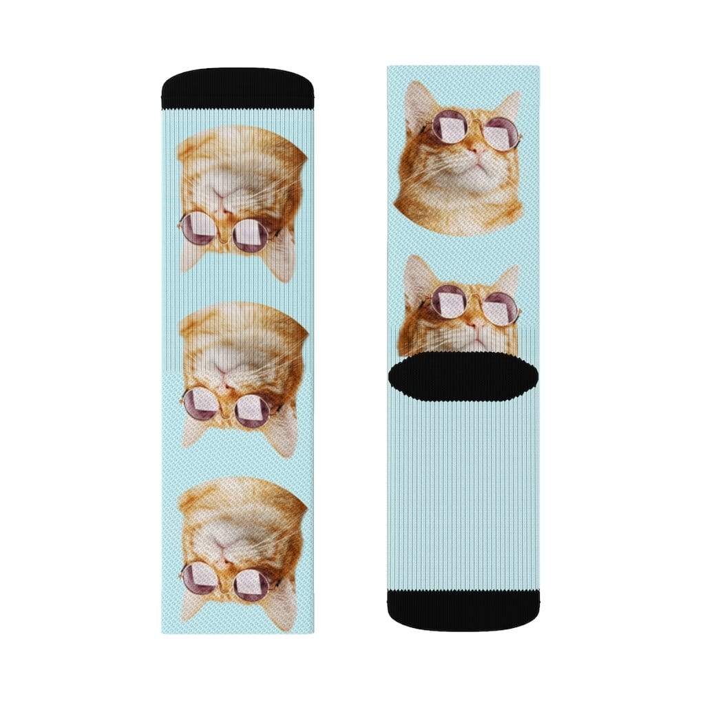 Yellow Pandora Socks Cat with Sunglasses Socks