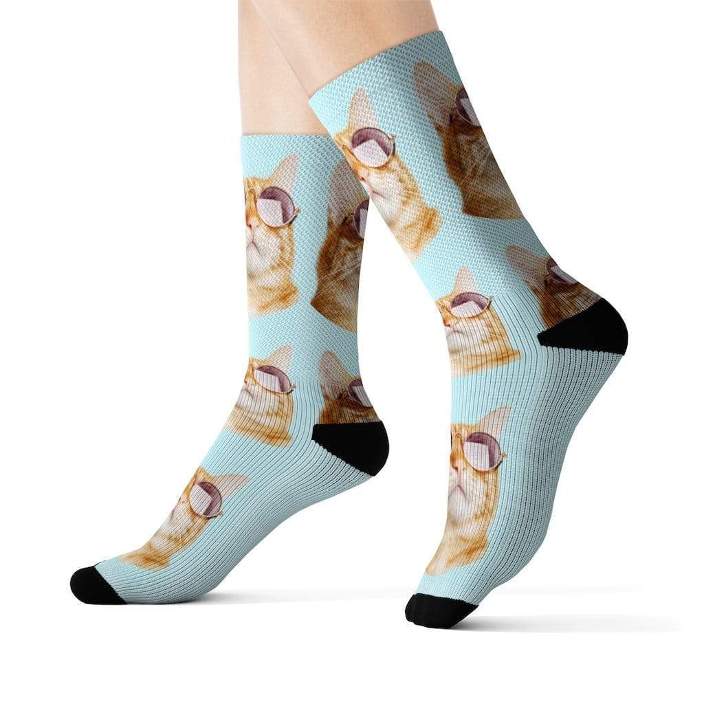 Yellow Pandora Socks Cat with Sunglasses Socks