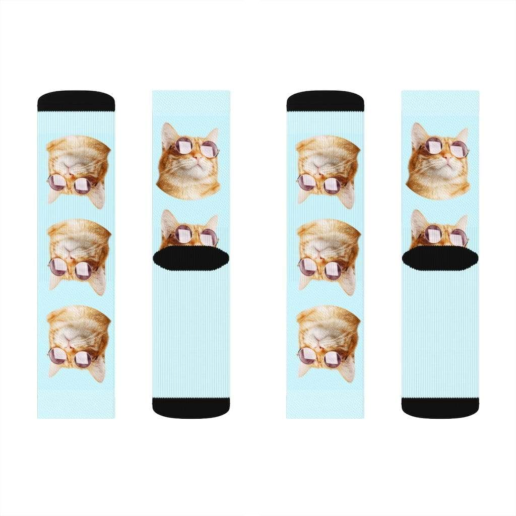 Yellow Pandora Socks Cat with Sunglasses Socks
