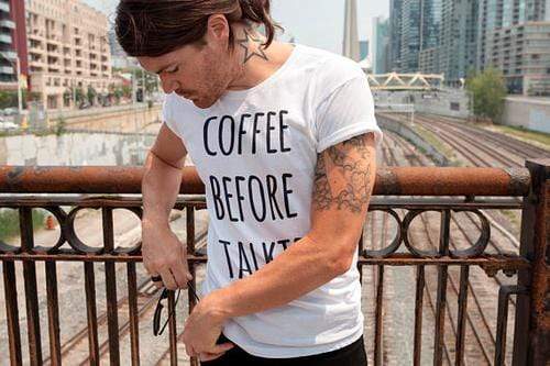 Green Lucky Men's Clothing Coffee Before Talkie Men's Tee