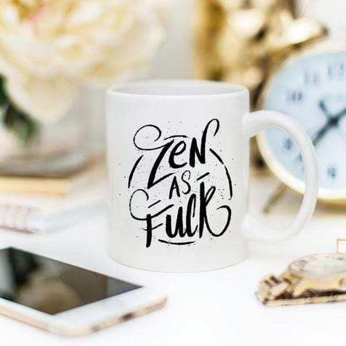 Magenta Shadow Gifts Coffee Mug, Zen As F#ck, Funny Coffee Mug with