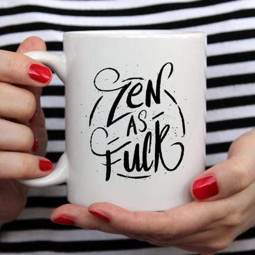 Magenta Shadow Gifts Coffee Mug, Zen As F#ck, Funny Coffee Mug with
