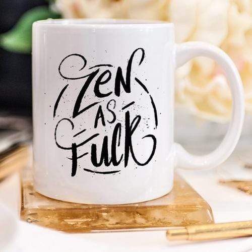 Magenta Shadow Gifts Coffee Mug, Zen As F#ck, Funny Coffee Mug with