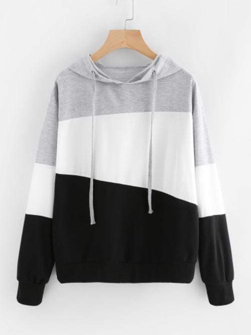 Celeste Women's Clothing Color Block Hoodie