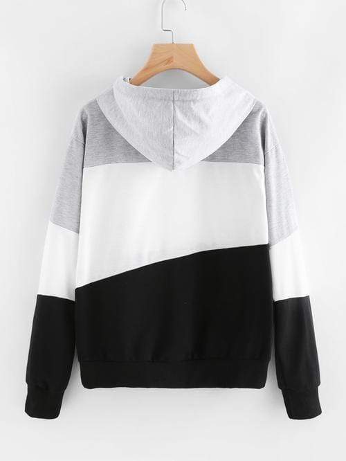 Celeste Women's Clothing Color Block Hoodie