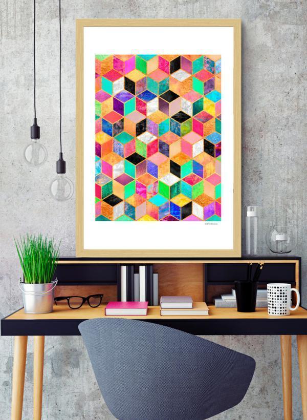 Scorpius Home Decor Colorful Cubes Frame