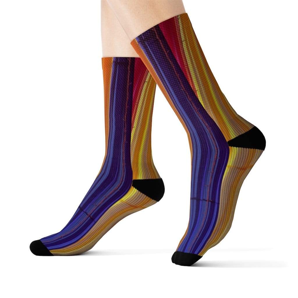 Yellow Pandora Socks Colorful Striped Fun Novelty Socks Pink
