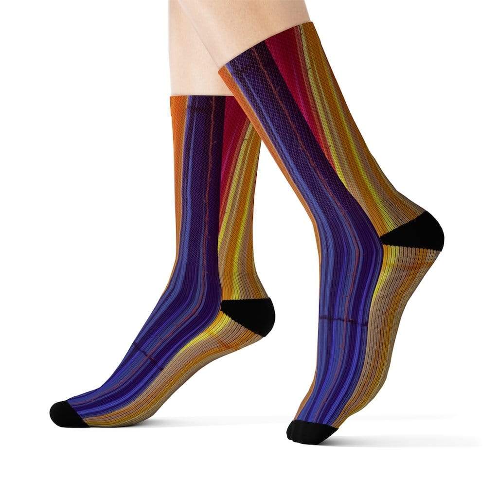 Yellow Pandora Socks Colorful Striped Fun Novelty Socks Pink